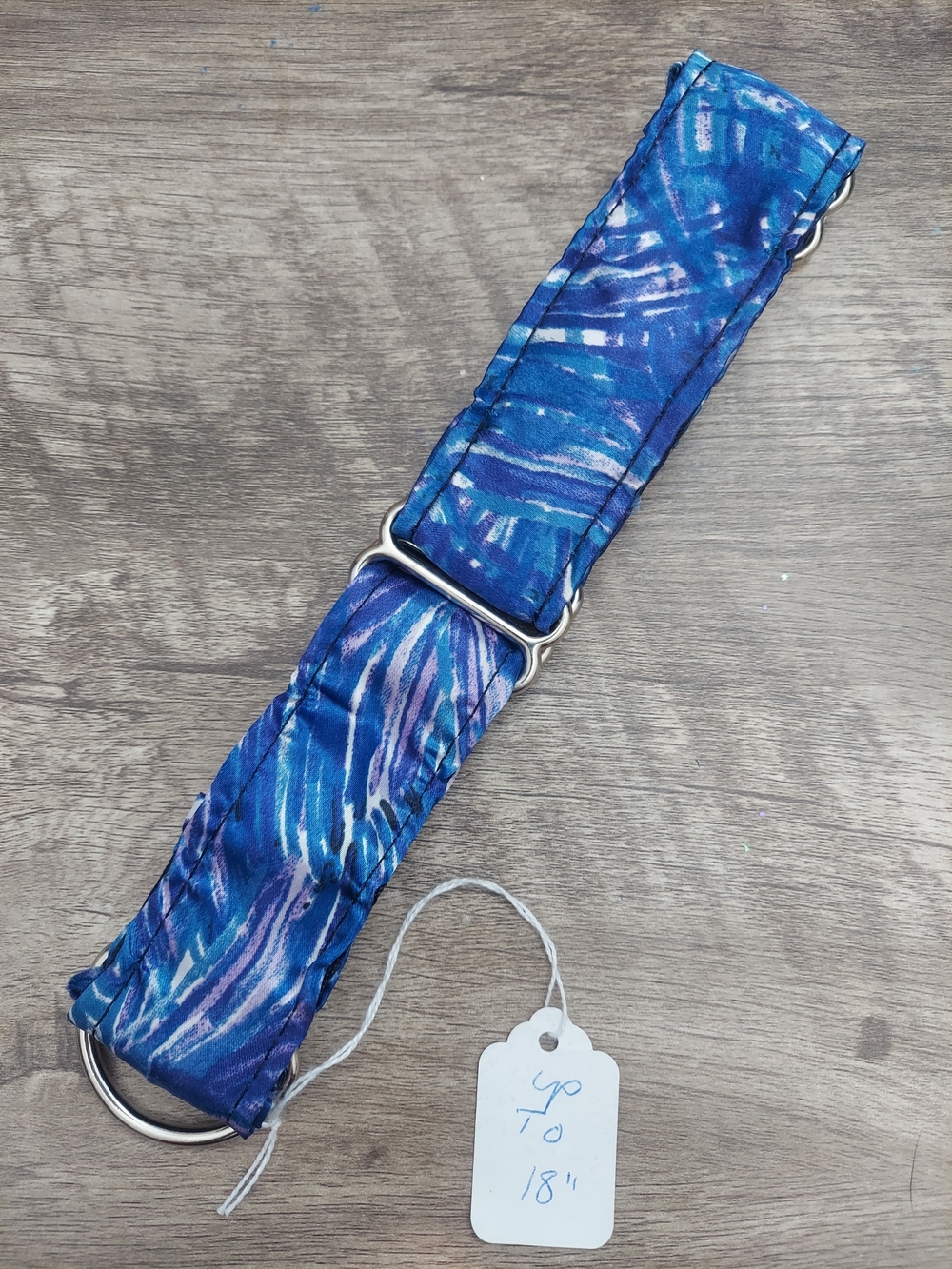 Custom Martingale Dog Collar 1.5" Watercolor Blue Purple Brushstrokes 18"